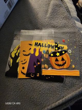 4 Lg halloween cello bags