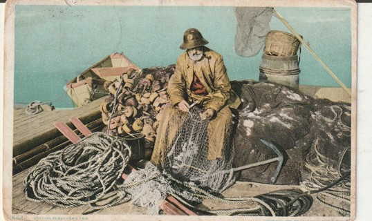 Vintage Used Postcard: (e): 1912 Fisherman, Gloucester, MA