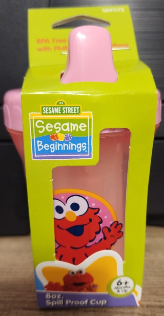 RESERVED - NEW - Sesame Street - Pink Elmo Sippy Cup - ages 6+ months