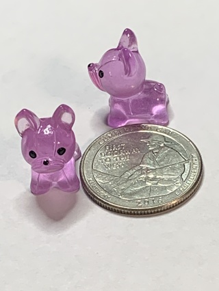 DOGS~#2~PURPLE~MINIS~SET OF 2 DOGS~GLOW IN THE DARK~FREE SHIPPING!