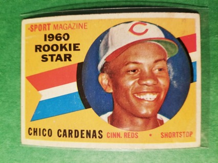 1960 - TOPPS EXMT - NRMT BASEBALL - CARD NO. 119 - CHICO CARDENAS ROOKIE - REDS