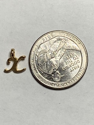 GOLD INITIAL LETTER CHARM~#X1~1 CHARM ONLY~CURSIVE~FREE SHIPPING!