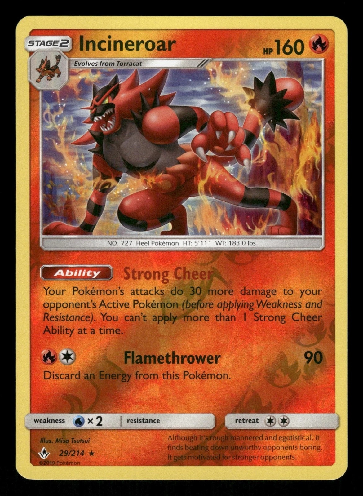 Free: Incineroar 29/214 NM Rare Reverse Holo Unbroken Bonds 2019 Pokemon TCG