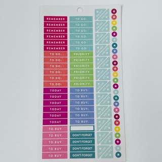 To Do To Buy Remember Brightly Colored Planner Sticker Sheet 