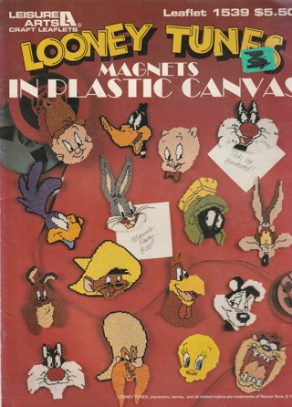 Craft Magazine/leaflet/booklet: Looney Toons Magnets in Plastic Canvas