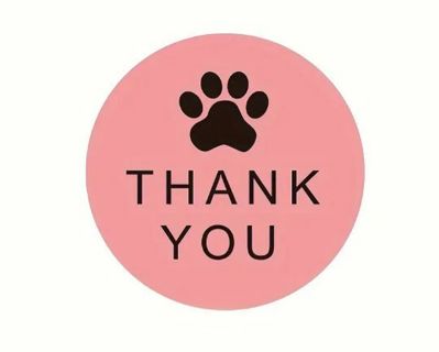 ➡️NEW⭕SuPeR SPECIAL⭕(30) 1" PINK PAWS THANK YOU STICKERS!!⭕