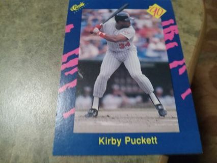 1990 CLASSIC KIRBY PUCKETT MINNESOTA TWINS BASEBALL CARD# 28