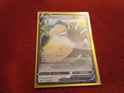 POKEMON SWSH BASE SET SNORLAX V CARD #397