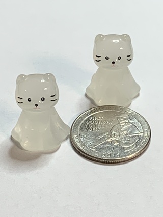 CATS~#5~WHITE~SET OF 2 CATS~GLOW IN THE DARK~FREE SHIPPING!