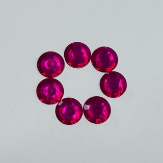 Pink Round 15mm Faceted Embellishments Flat Backs 