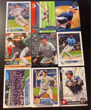 9 Tampa Bay Rays baseball cards 