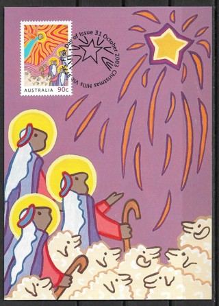 2003 Australia Sc2205 Angel Appearing to the Shepherd maxi card