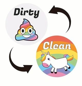 ⭐NEW⭐1pc, Large Dishwasher Magnet Clean/Dirty' FUNNY UNICORN RAINBOW POOP
