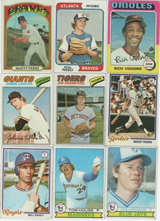 Awesome Set of 9 70's Vintage Baseball w/72,74,75,77,78 & 79!