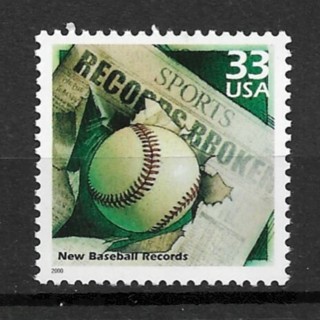 2000 Sc3191a Celebrate the Century: 1990's Baseball Records MNH