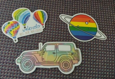 Gay pride laptop,stickers Xbox x, PS4 Rainbow Jeep hot air balloons Saturnwater bottle