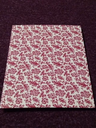 Red & White Floral Notecard 