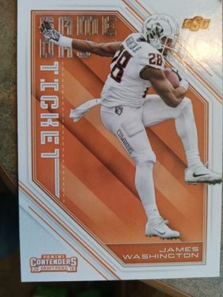 2018 PANINI CONTENDERS DRAFT PICKS GAME TICKET JAMES WASHINGTON FOOTBALL CARD# 8