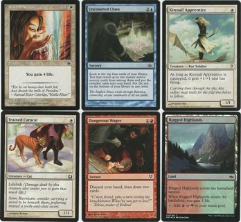 Set of 6 MTG Cards w/Holo Rugged Highlands Holo & 1 Vintage!