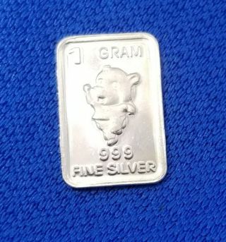 One gram .999 pure fine ☆Silver☆ collectable bar