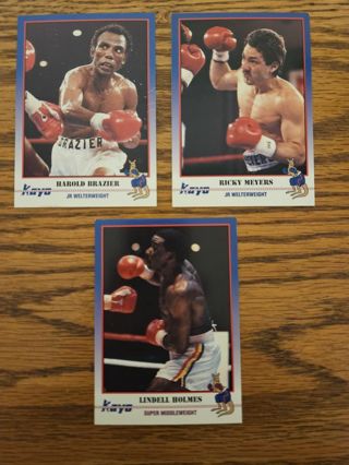 1991 KAYO Boxing trading cards.#53,#56,#57