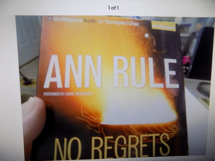 Audio book No Regrets by Ann Rule unabridged like new cond.