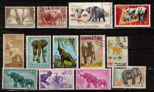 Elephants on Stamps, West Africa