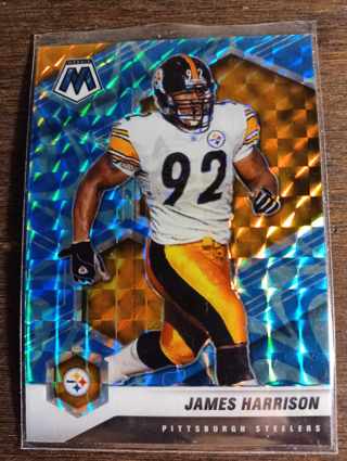 2021 Panini Mosaic Mosaic Reactive Blue ~ James Harrison