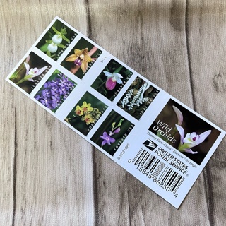 BOOKLET of 20 Wild Orchids 2019 Stamps 1 Sheet of 20 - NEW - FREE SHIPPING