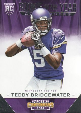 2014 PANINI CONTENDERS TEDDY BRIDGEWATER ROOKIE INSERT CARD