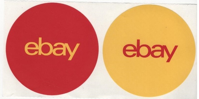 10 Round 3" eBay Stickers Yellow Red