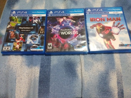 3 PS4 Games - vr world's & iron man & playstation vr