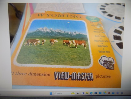 Vintage 1957 Wyoming  3 View Master Disc & x cover