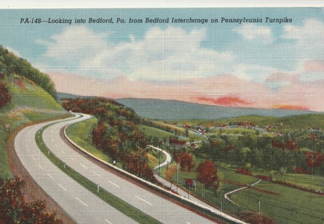 Vintage Unused Postcard: gin k: Pennsylvania Turnpike