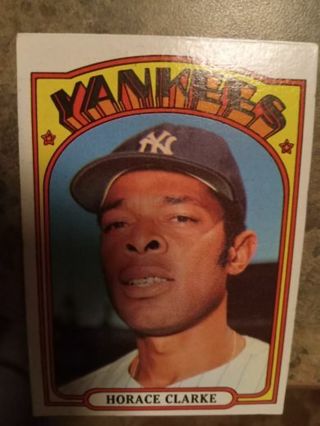 1972 T.C.G. HORACE CLARKE NEW YORK YANKEES BASEBALL CARD# 387