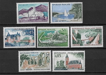 1961 France Sc1007-13 complete Tourism set of 7 MNH