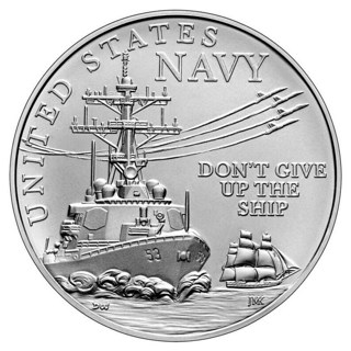 U.S. Navy One-Ounce Silver Medal Direct from the U.S. Mint with Gift Box & COA