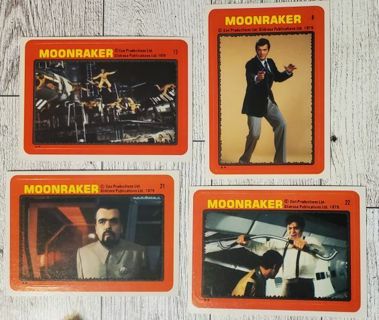 4 Moonraker 1979 Sticker Cards