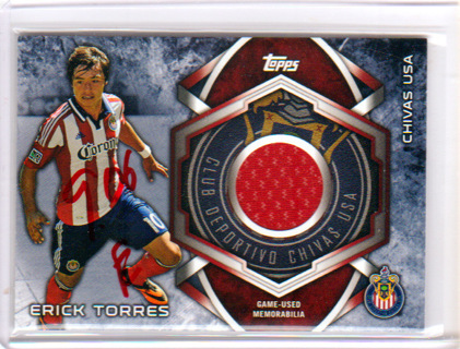 Erick Torres, 2014 Topps Soccer MLS KITS RELIC CARD #KIT-ET, Chivas USA,   (H)