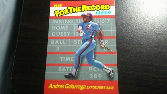 1989 FLEER FOR THE RECORD ANDRES GALARRAGA BASEBALL CARD# 3 OF 6