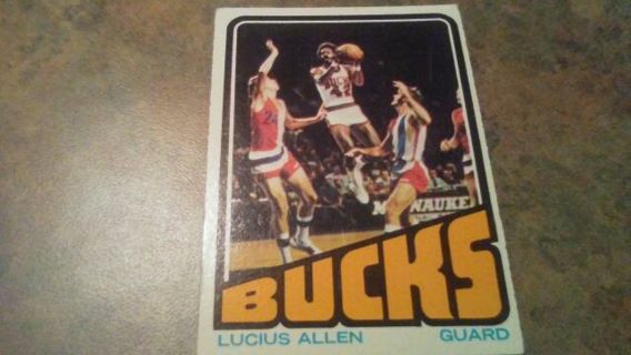 1972/1973 T.C.G. LUCIUS ALLEN KNICKS VINTAGE BASKETBALL CARD# 145. SEE PICS FOR CONDITION