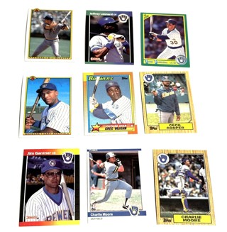 Brewers-Sheffield,Cooper,Vaughn,Gantner,Moore- 9 Card Lot