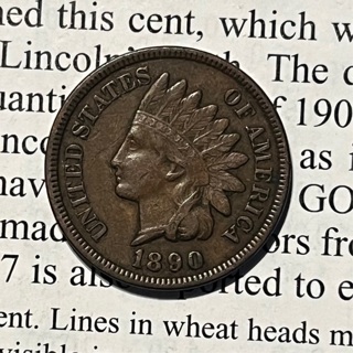 Strong XF+ 1890 Indian Head cent 