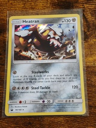 Pokemon Heatran holo rare card 98/168