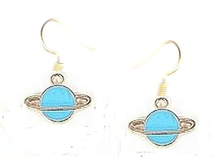 GP ENAMEL LIGHT BLUE PLANET EARRNGS (PLEASE READ DESCRIPTION