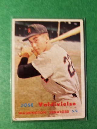  1957 - TOPPS EXMT - NRMT BASEBALL - CARD NO. 246 -  JOSE VALDIVIELSO - SENATORS