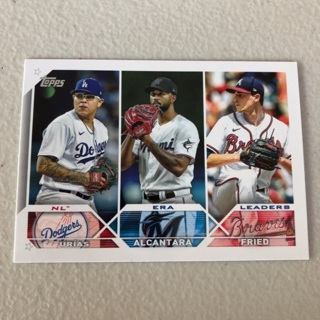 2023 Topps Series 1 - [Base] #211 League Leaders - Max Fried, Sandy Alcantara, Julio Urías