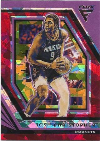 2022-23 FLUX JOSH CHRISTOPHER RED CRACKED ICE PRIZM REFRACTOR CARD