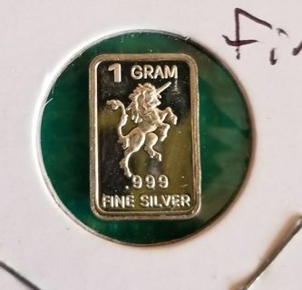 One gram .999 pure fine ☆Silver☆ collectable bar ~ Unicorn ~