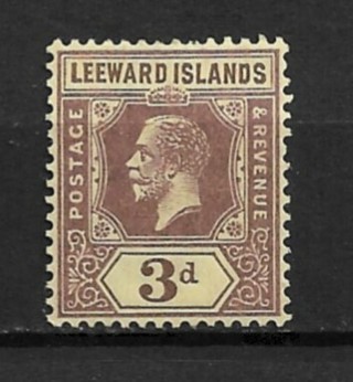 1912 Leeward Islands Sc51 3p King George V MLH